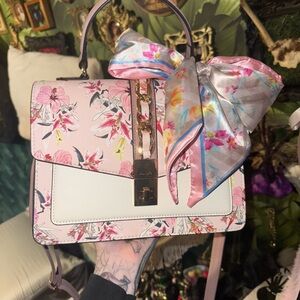 Aldo Pink and White Floral Crossbody Bag NEVER USED